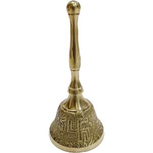 PARIJAT HANDICRAFT Ghanti-Colourful Hand-held Brass Puja Bell Jingle Bell for Christmas and <b>Mandir</b> Holiday Supplies - Product Image 3