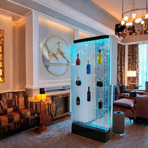 Fontaine murale à bulles LED en acrylique avec étagère à vin, panneau à bulles d'eau RGB, séparateur de pièce, bar à domicile, salon, décoration d'hôtel - Product Image 2