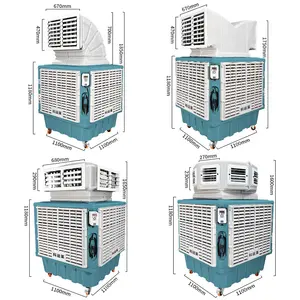 Appareils ménagers populaires grand ventilateur de climatisation à débit d'air Refroidisseur d'air par évaporation portable fréquence réglable