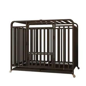 Pet Heavy Duty Metal Open Top Cage w/Floor Grid, Casters and Tray dog cages metal kennels
