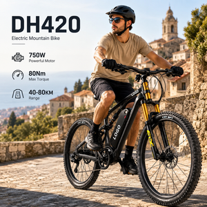 Bicicleta Eléctrica de Montaña DH420, 750W, 20AH, E-MTB, Alcance de 80KM, 50km/h, Todoterreno, 27.5 Pulgadas, Suspensión Completa - Product Image 1