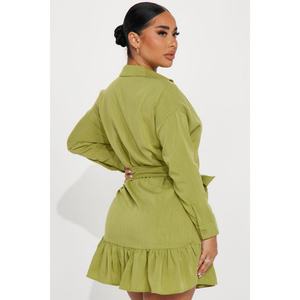 Robe chemise décontractée à ceinture assortie, nouvelle mode, style européen et américain, pour femmes, commerce extérieur - Product Image 5