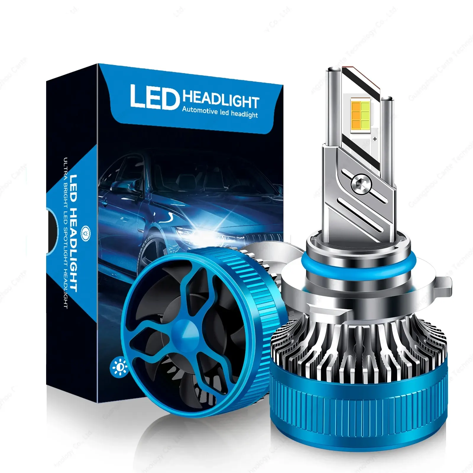 K8-3S Hot sales Car Headlight H7 H1 H4 H13 H11 100w 20000lm 3-color High Power 9005 9006 9012 Led Headlight Bulbs For Car