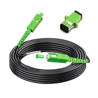 Hitam putih SC/APC UPC anti-gigitan 1 Core Simplex SX Spiral tabung baja fleksibel lapis baja FTTH serat optik Patch kabel