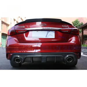 Difusor de Parachoques Trasero de Fibra de Carbono Real con Luz LED para Infiniti Q50 QS 2014-2017, Nuevo Diseño - Product Image 6