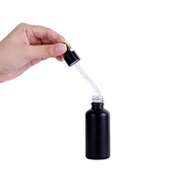 Flacon compte-gouttes en verre noir mat 5ml-100ml, flacon vide pour huile essentielle, sérum, cosmétique