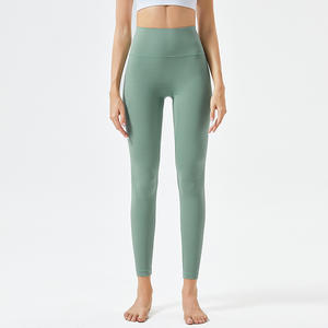 Vêtements de sport actifs en nylon et élasthanne à taille haute avec logo personnalisé 2026, vêtements de sport de fitness, pantalon de yoga - Product Image 3