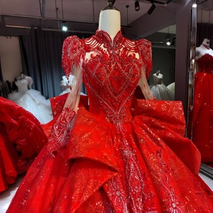 Wx75 Red Quinceanera Party Ball Gown 15 Year Old Dresses Vintage Chapel Train 100% Polyester for - Product Image 6