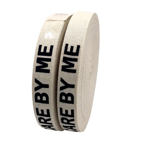 <span class=keywords><strong>Ruban</strong></span> de coton à chevrons <span class=keywords><strong>sergé</strong></span> blanc de 1 pouce avec logo personnalisé avec lettres imprimées - Product Image 3