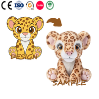 Peluche personnalisée OEM ODM, jouet brodé, peluche animale douce, figurine de personnage de dessin animé, poupées en peluche remplies de coton PP