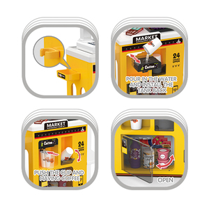 GIVELONG Juego de Juguetes de Plástico Multifuncional 2 en 1 para Niños, Juego de Imitación de Supermercado con <span class=keywords><strong>Caja</strong></span> <span class=keywords><strong>Registradora</strong></span> para Niños - Product Image 4
