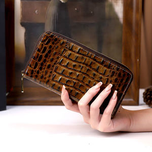 长款复古休闲女式钱包卡包拉链式个性化创意2025复古鳄鱼纹多槽位 - Product Image 1