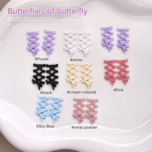 50 Pièces/Sachet Breloques d'Ongles Ruban Chausson de Ballet, Nœuds Croisés en Résine Souple pour <span class=keywords><strong>Manucure</strong></span> Française & Nail Art, Autocollants et Décalcomanies 3D pour Ongles - Product Image 5