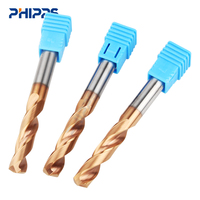 Forets hélicoïdaux en carbure de tungstène HRC60 à 2 cannelures 3 mm avec refroidissement externe pour machines-outils et métaux durs