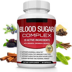 Fábrica Direta Fornecimento Herbal Blood Sugar Support Complex Cápsulas Níveis Saudáveis de Glicose Sanguínea para Adultos - Product Image 1