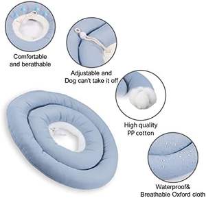 可调式软狗锥形项圈，带条纹图案丝带，舒适伊丽莎白女王甜甜圈宠物恢复项圈，适合所有猫狗 - Product Image 3