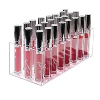 YF24 Présentoir en acrylique pour brillants à lèvres et rouges à lèvres, 24 compartiments, boîte de rangement et présentoir de cosmétiques, vente en gros