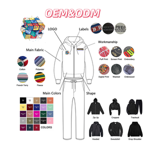 Áo hoodie dáng rộng, tay áo trễ vai, kiểu vintage, có khóa kéo, in logo tùy chỉnh, chất liệu cotton dày dặn, chất lượng cao - Product Image 2