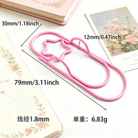 Clips de papier en métal en forme d'animaux mignons, couleurs pastel assorties, chat, canard, lapin, ours, clips décoratifs fantaisie, marque-pages pour le bureau