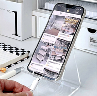 Plexiglas-Produkte Handyhalterung Theken-Display Acryl Transparenter Mobiltelefon-Ständer
