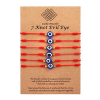 Mode fait main hamsa et d-mauvais œil bracelet réglable chanceux rouge chaîne corde tissé amitié mauvais œil bracelet ensemble