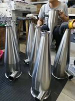 Bouchon d'extrémité concentrique sanitaire à trois colliers personnalisé en acier inoxydable SS304, surface lisse, forgé, certifié 3A pour systèmes de chauffage KST KST-EC2350
