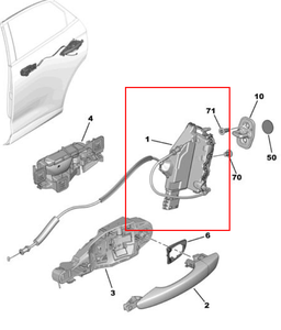 Bloc de serrure de porte de pièces automobiles <span class=keywords><strong>DS7</strong></span> arrière droit OE 9816929080 pour <span class=keywords><strong>Peugeot</strong></span> Citroen CAPSA <span class=keywords><strong>DS7</strong></span> - Product Image 2