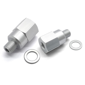 อะแดปเตอร์เซ็นเซอร์อลูมิเนียม 6061-T6 คุณภาพพรีเมียม สีเงินเคลือบอะโนไดซ์ ขนาด M12x1.5 เป็น 1/8 NPT สำหรับติดตั้งเกจวัดหลังการขายสำหรับการเปลี่ยนเครื่องยนต์ LS ใหม่ - Product Image 1
