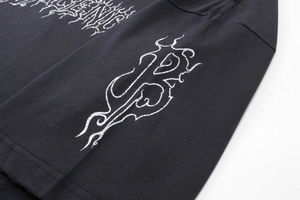 Camiseta de cuello redondo OEM de moda, 100% algodón, camiseta de algodón de alta calidad para hombre, lisa, de peso pesado y extragrande. - Product Image 5