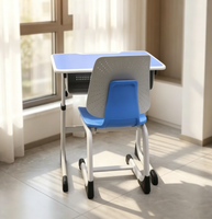 Bureaux et chaises d'étude ergonomiques modernes en acier et en bois, adaptés aux salles de classe et aux bureaux à domicile