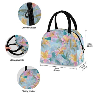 Hawaiian Life Stylish Lunch Bag Custom Red Checked Design Insulation Thermal Tote Cooler Lunch Bag for Worker Women - Product Image 4