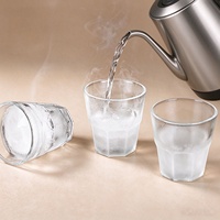 Verres à eau en verre trempé transparents, verres à bière octogonaux, verres à jus et à thé, verres à bière épais résistants à la chaleur pour la maison
