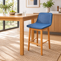 Tabouret de bar moderne de style vintage avec cadre en bois chaise de salle à manger pour café restaurant pour hôtels villas parcs restaurant meubles