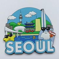 Aimants de réfrigérateur promotionnels personnalisés avec logo de ville, autocollants magnétiques 3D en PVC caoutchouc, cadeau souvenir publicitaire non toxique