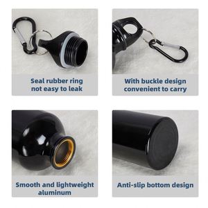 Promotion 500ml/700ml Aluminum Sports Water Bottle with Carabiner Metal Aluminum Bottles Lightweight Reusable for Outdoor - Product Image 5