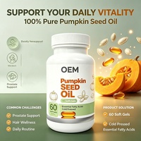 Suplemen Diet Minyak Biji Labu OEM Private Label Softgels 60 Kapsul 1000 mg Cold Pressed