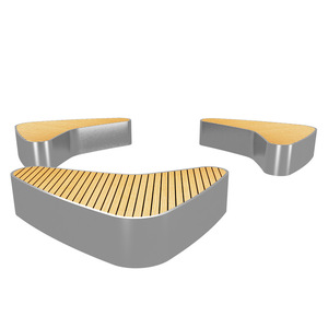 Fiberglass Outdoor Garden Chair Oval Modern Park Furniture Durable Seat With <b>Tree</b> <b>Planter</b> Combination - Product Image 3