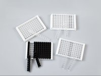 Microplaques en polystyrène Cotaus à 96 puits, cadre noir et blanc, 8 bandes, plaque ELISA à fond plat, lecteur de plaques ELISA utilisé