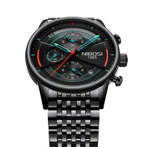 Montre-bracelet à quartz sport pour homme 2389, boîtier en alliage de luxe, étanche, affichage du calendrier, cadran en verre simple, style décontracté - Product Image 4