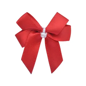 Gordon Ribbons Custom Mini Red Rosette With Pearl Hand Made Satin Rose Bow For Bra Lingerie Garment Cloth Underwear Deco