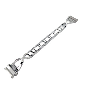 <span class=keywords><strong>Bracelet</strong></span> pour <span class=keywords><strong>Apple</strong></span> <span class=keywords><strong>Watch</strong></span> 22 mm en métal en forme de X serti de diamants avec fermoirs à pression Noir Or Rose Argent Couleur Starlight - Product Image 4