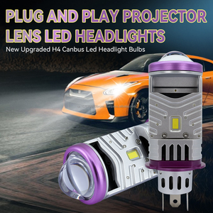 New Plug Play 12V 50W 5000 Lumens H4 <b>LED</b> <b>Projector</b> Lens Fan IP68 Waterproof 6000K-6500K White High/Low Beam Universal Headlights - Product Image 2