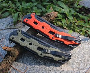 Navaja Plegable de Bolsillo para Defensa Personal, Herramienta EDC para Campamento al Aire Libre, Mango G10, Hoja con Recubrimiento Negro de Alta Dureza - Product Image 6