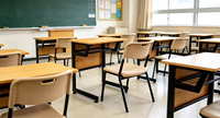 Ensemble bureau et chaise pour lycée, structure en acier durable, plateau en bois spacieux, idéal