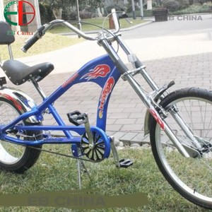 <span class=keywords><strong>จักรยาน</strong></span>ทรงชอปเปอร์โครงเหล็กขนาด 24 นิ้ว สไตล์เรโทรโลว์ไรเดอร์ ดีไซน์ลายเปลวไฟ พร้อมดิสก์เบรกและเกียร์เดี่ยว สำหรับการขับขี่แบบสบายๆ - Product Image 2