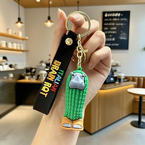 Porte-clés Stickman transfrontalier de montagnes et de mers-Décor de parodie de <span class=keywords><strong>requin</strong></span> abstrait 3D, accessoires de charme de voiture et de sac - Product Image 4