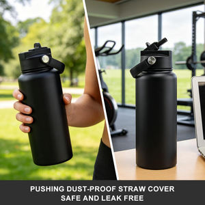 زجاجة مياه رياضية معزولة حراريًا مخصصة وصديقة للبيئة من الفولاذ المقاوم للصدأ سعة 24 أونصة و32 أونصة بجدار مزدوج مفرغ الهواء للهدايا - Product Image 4