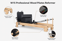 Reformer Pilates Professionnel W15 - Lit en bois de caoutchouc de qualité supérieure avec 6 ressorts