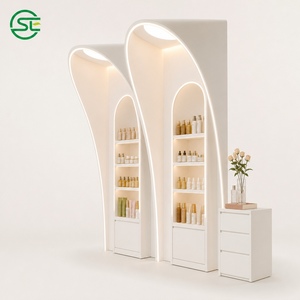 Étagères de présentation cosmétiques personnalisées avec éclairage LED pour salons de beauté et salons de coiffure - Solution complète de finition personnalisée - Product Image 1