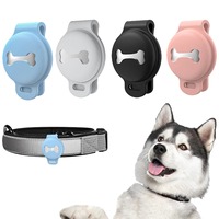 1 pièce pour Apple AirTag, étui pour collier de chien ou de chat, localisateur GPS, étui en caoutchouc lumineux coloré avec impression d'écharpe